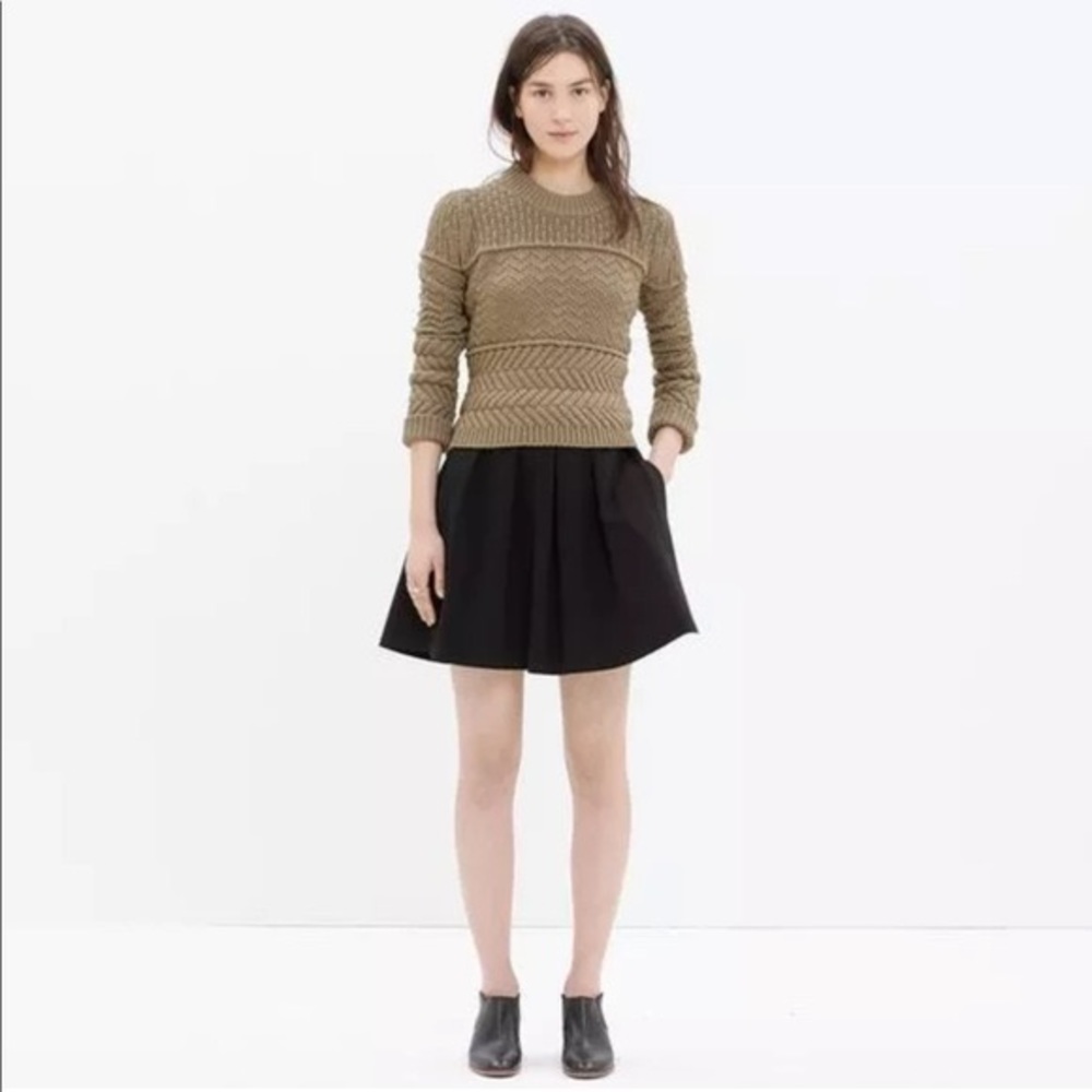 Madewell Womens Black pleated ponte skirt Size 10